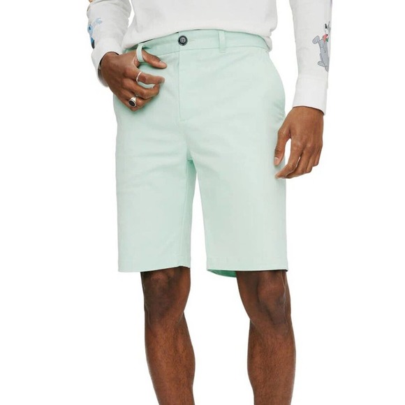 Eleven Paris Other - Elevenparis Mens NWT Stretch Cotton Chino Shorts Subtle Green Aqua Sz 36